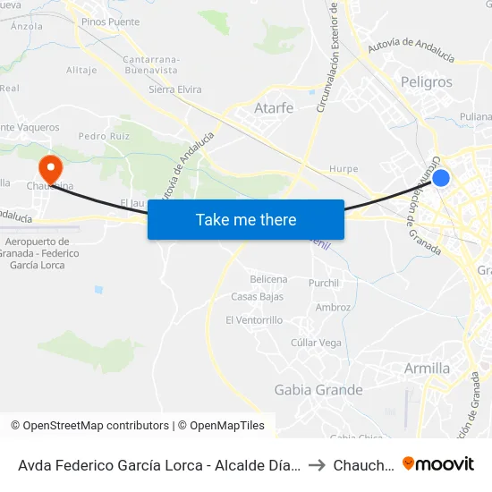 Avda Federico García Lorca - Alcalde Díaz Berbel to Chauchina map