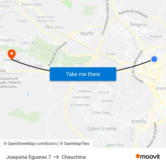 Joaquina Eguaras 7 to Chauchina map