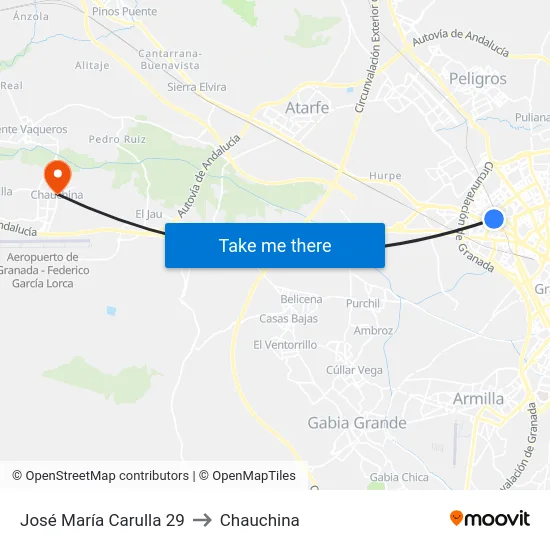 José María Carulla 29 to Chauchina map