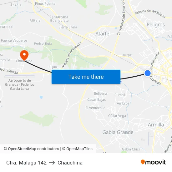 Ctra. Málaga 142 to Chauchina map