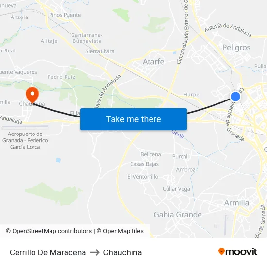 Cerrillo De Maracena to Chauchina map