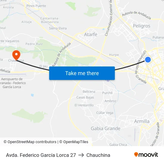 Avda. Federico García Lorca 27 to Chauchina map