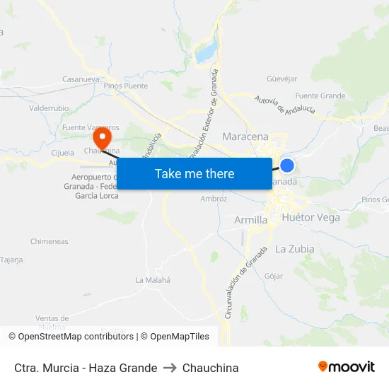 Ctra. Murcia - Haza Grande to Chauchina map