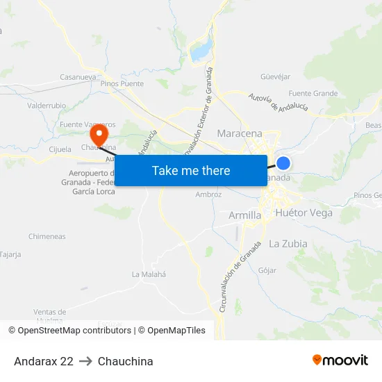 Andarax 22 to Chauchina map