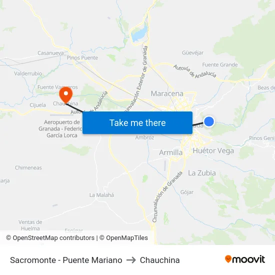 Sacromonte - Puente Mariano to Chauchina map