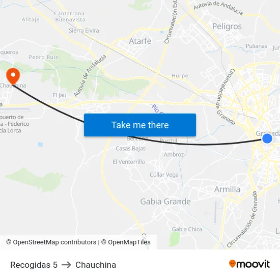 Recogidas 5 to Chauchina map