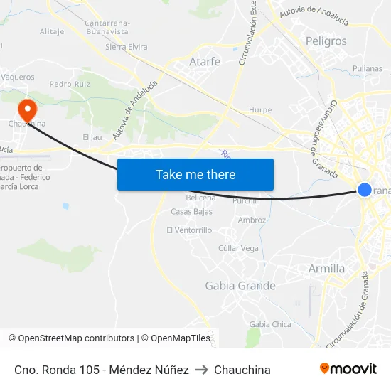 Cno. Ronda 105 - Méndez Núñez to Chauchina map