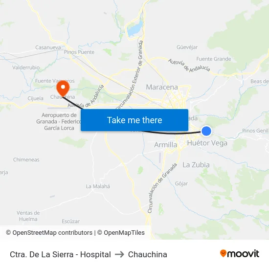 Ctra. De La Sierra - Hospital to Chauchina map