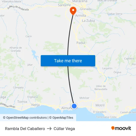 Rambla Del Caballero to Cúllar Vega map