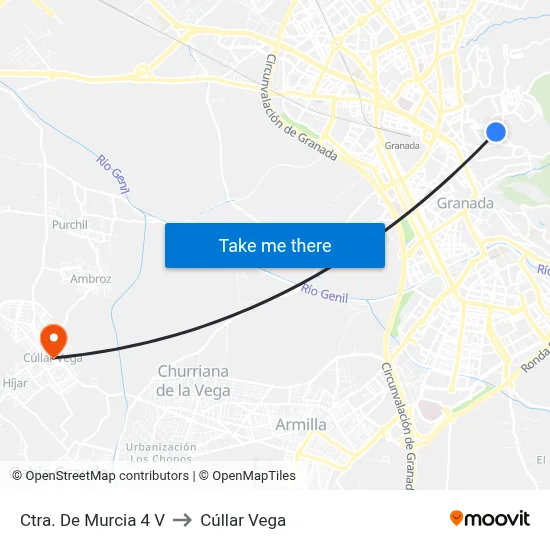 Ctra. De Murcia 4 V to Cúllar Vega map