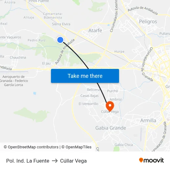 Pol. Ind. La Fuente to Cúllar Vega map