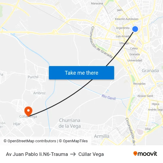 Av Juan Pablo Ii.N6-Trauma to Cúllar Vega map