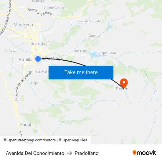 Avenida Del Conocimiento to Pradollano map