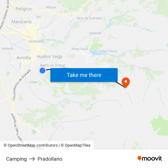 Camping to Pradollano map