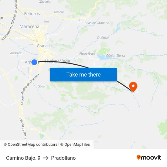Camino Bajo, 9 to Pradollano map