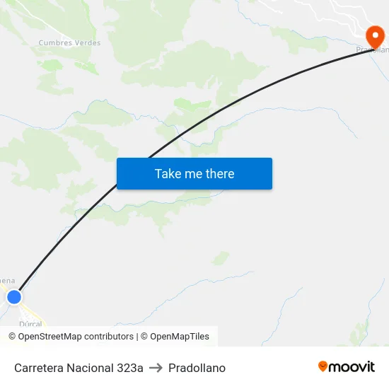 Carretera Nacional 323a to Pradollano map