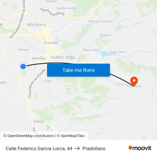 Calle Federico García Lorca, 44 to Pradollano map