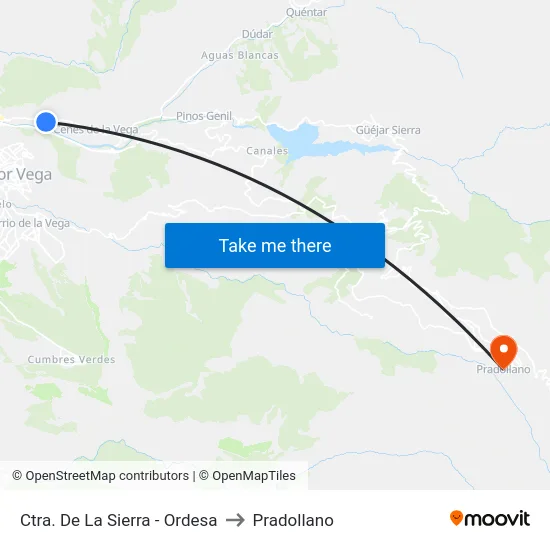 Ctra. De La Sierra - Ordesa to Pradollano map