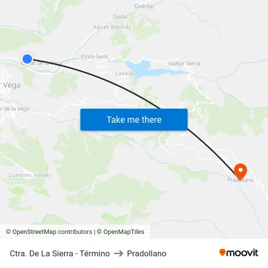Ctra. De La Sierra - Término to Pradollano map