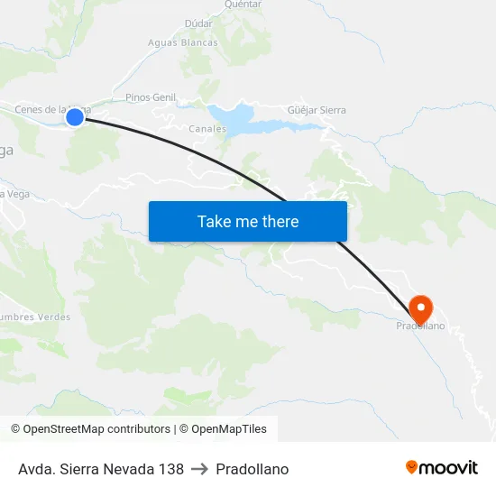 Avda. Sierra Nevada 138 to Pradollano map