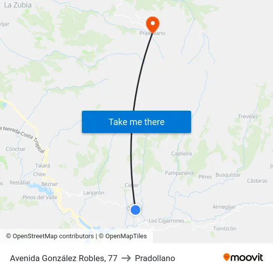 Avenida González Robles, 77 to Pradollano map