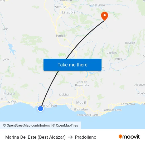 Marina Del Este (Best Alcázar) to Pradollano map