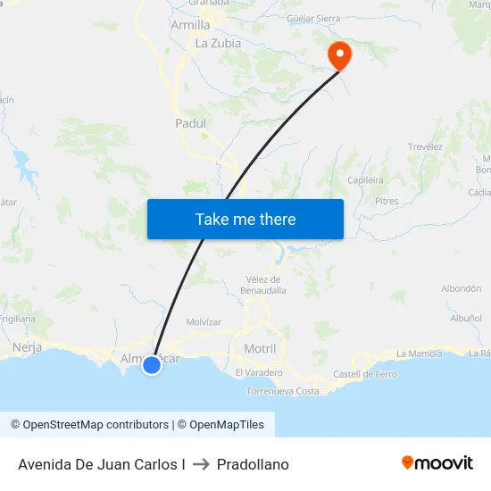 Avenida De Juan Carlos I to Pradollano map