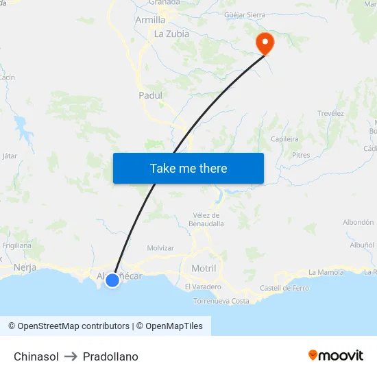 Chinasol to Pradollano map