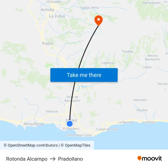 Rotonda Alcampo to Pradollano map