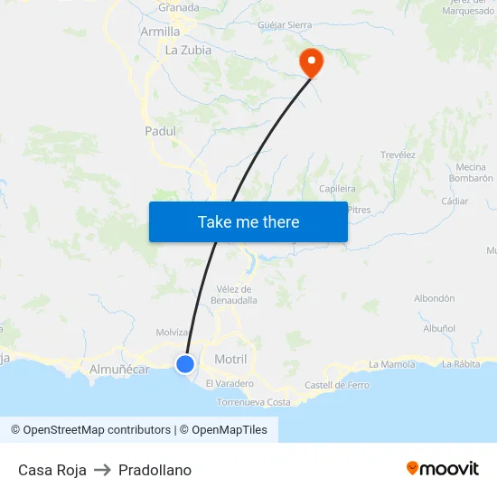 Casa Roja to Pradollano map