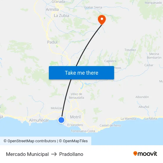Mercado Municipal to Pradollano map