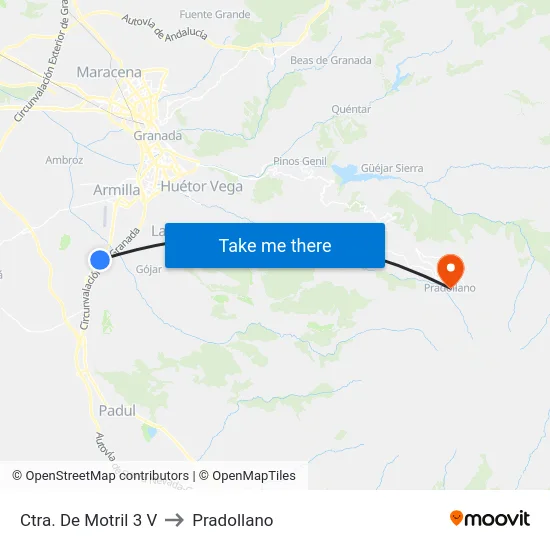 Ctra. De Motril 3 V to Pradollano map