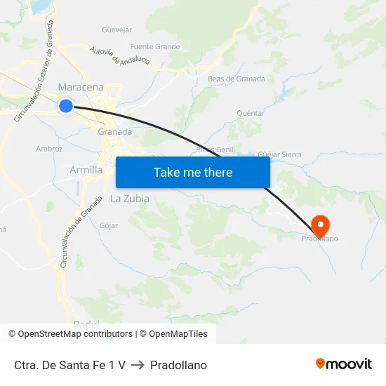 Ctra. De Santa Fe 1 V to Pradollano map