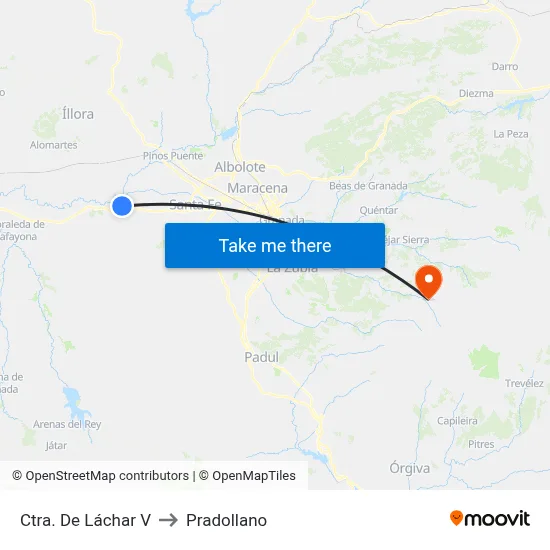 Ctra. De Láchar V to Pradollano map