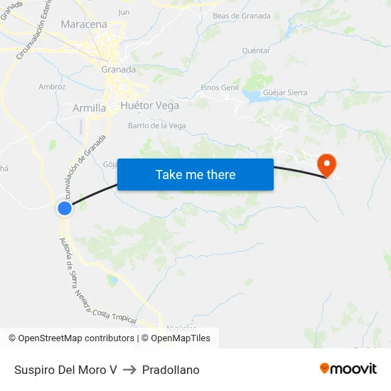Suspiro Del Moro V to Pradollano map