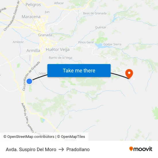Avda. Suspiro Del Moro to Pradollano map