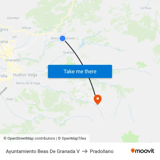 Ayuntamiento Beas De Granada V to Pradollano map