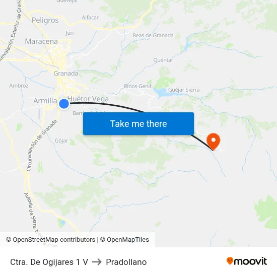 Ctra. De Ogijares 1 V to Pradollano map