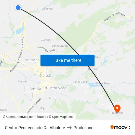 Centro Penitenciario De Albolote to Pradollano map