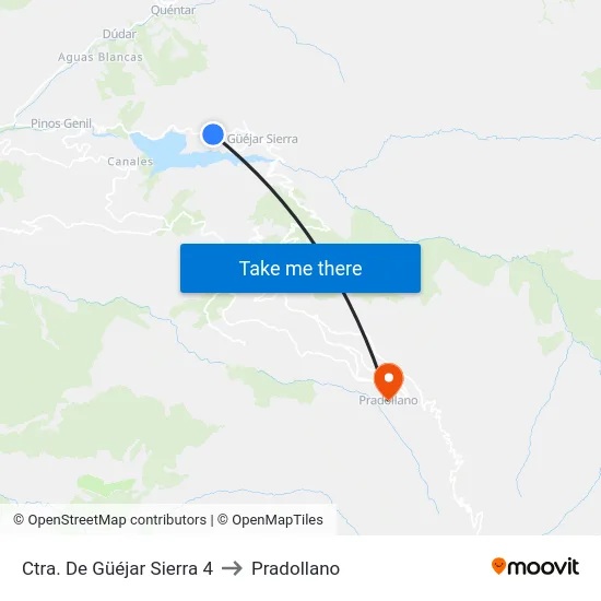 Ctra. De Güéjar Sierra 4 to Pradollano map