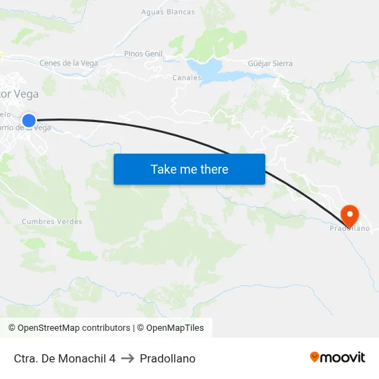 Ctra. De Monachil 4 to Pradollano map