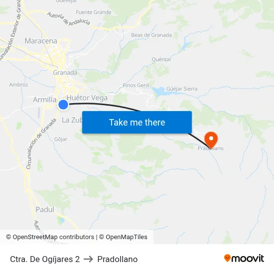 Ctra. De Ogíjares 2 to Pradollano map