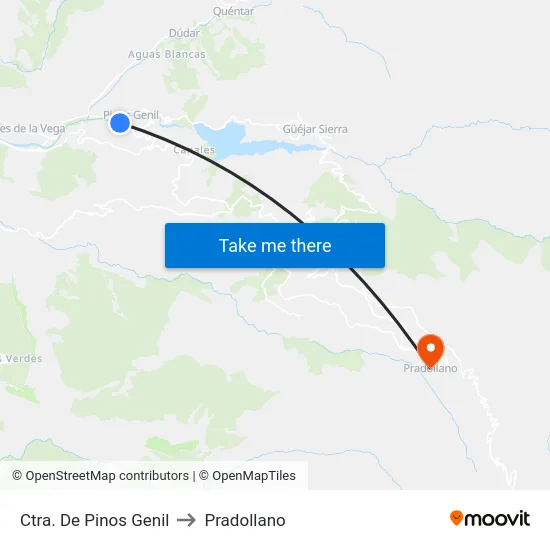 Ctra. De Pinos Genil to Pradollano map