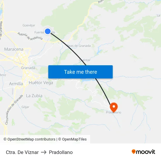 Ctra. De Víznar to Pradollano map