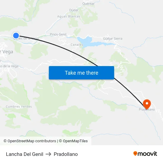 Lancha Del Genil to Pradollano map