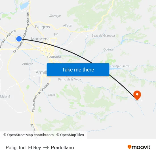 Políg. Ind. El Rey to Pradollano map
