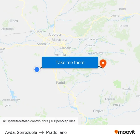 Avda. Serrezuela to Pradollano map