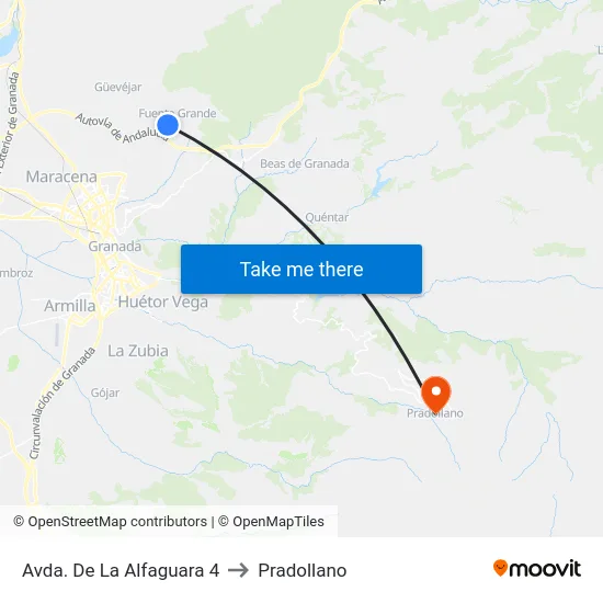 Avda. De La Alfaguara 4 to Pradollano map