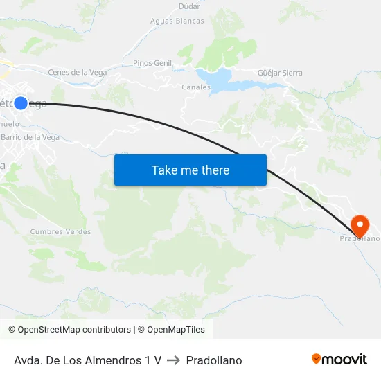 Avda. De Los Almendros 1 V to Pradollano map