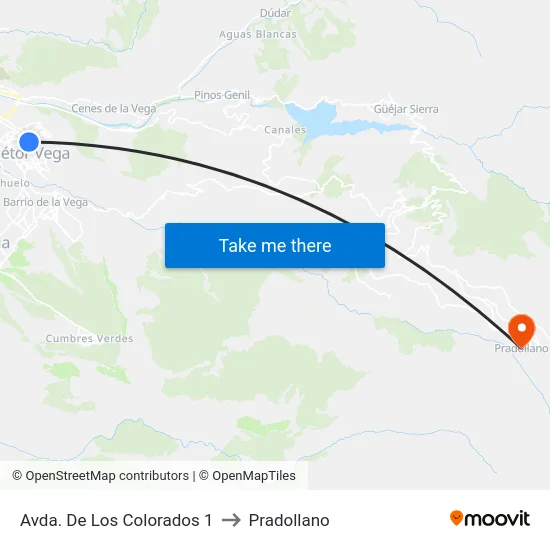 Avda. De Los Colorados 1 to Pradollano map